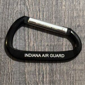 💞 New Black & Silver Military Air Force Indiana Air National Guard Carabiner